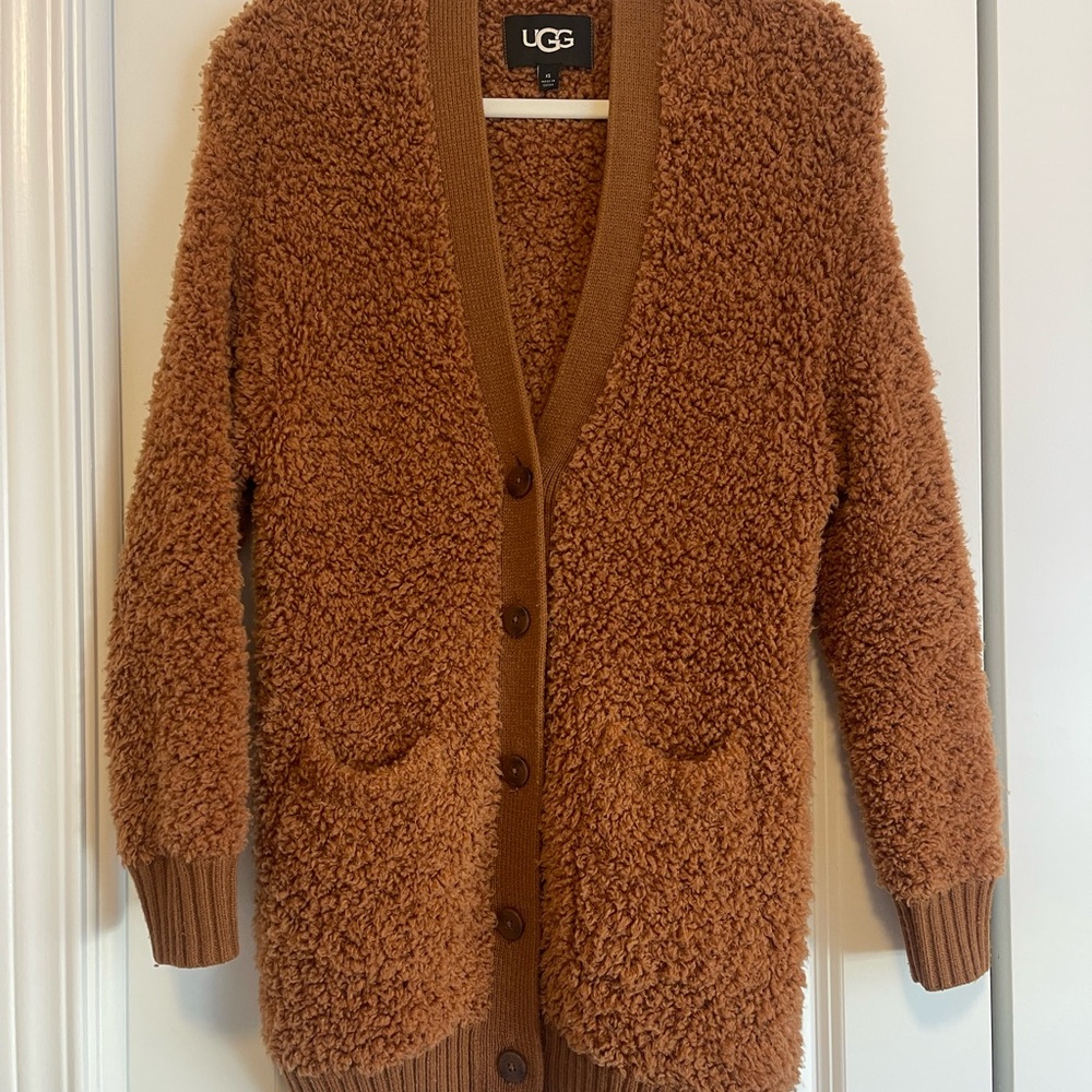 UGG Brown Teddy Bear Knit Cardigan